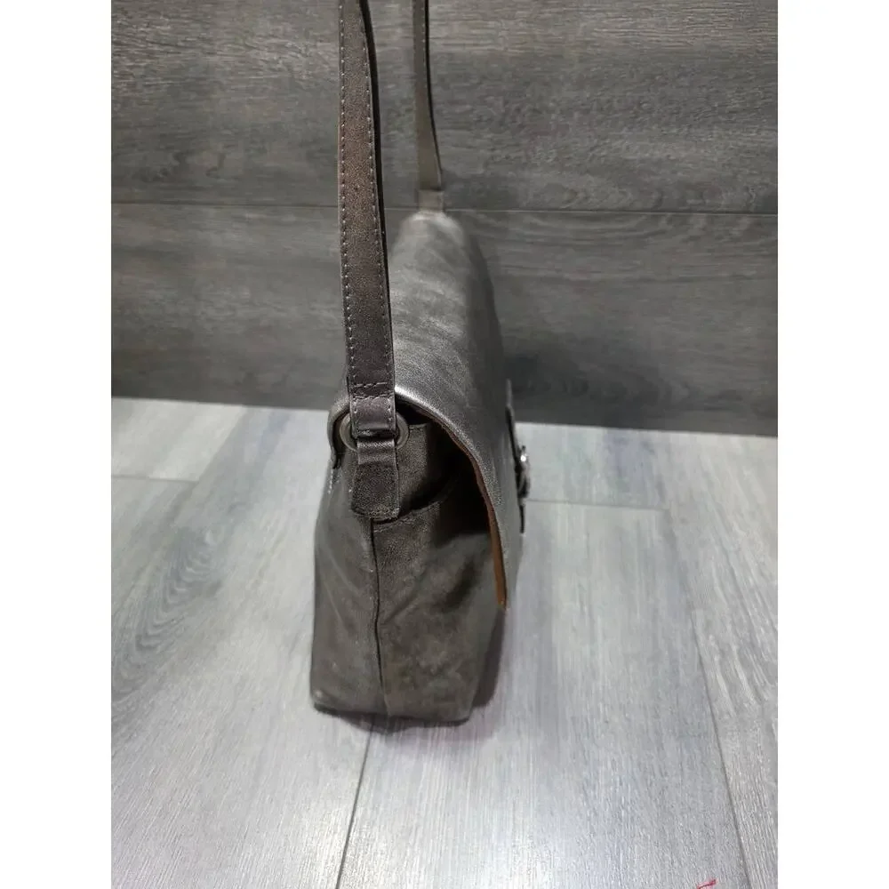 Patricia Nash Mili Leather Medium Flap Crossbody gray bag B000623